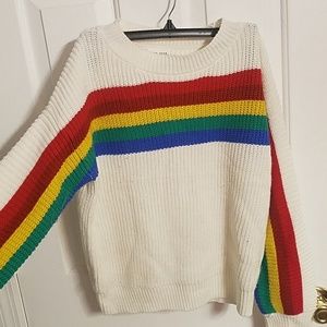 Rainbow striped sweater